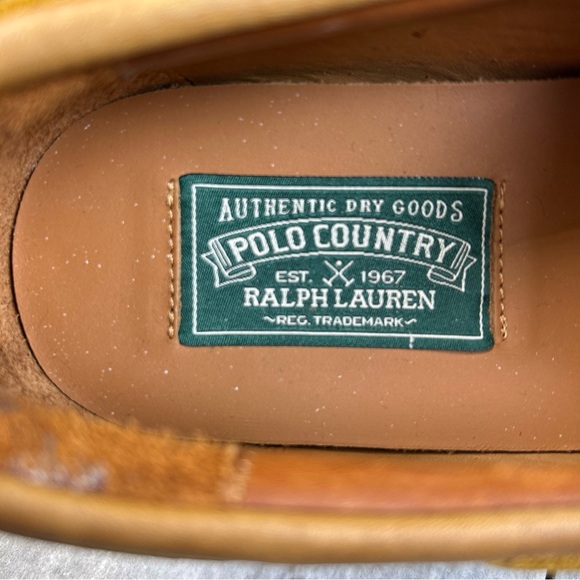 NEW Polo Ralph Lauren Country Logan Lug Sole Leather Duck Boot Shoe Mens Size 9 - Picture 10 of 11